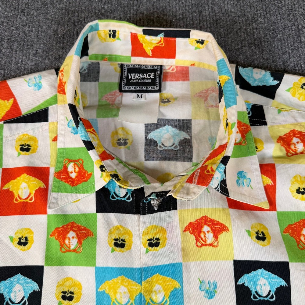 Versace Jeans Couture Mens Vintage Medusa Pop Art Shirt Medium Italy 3572